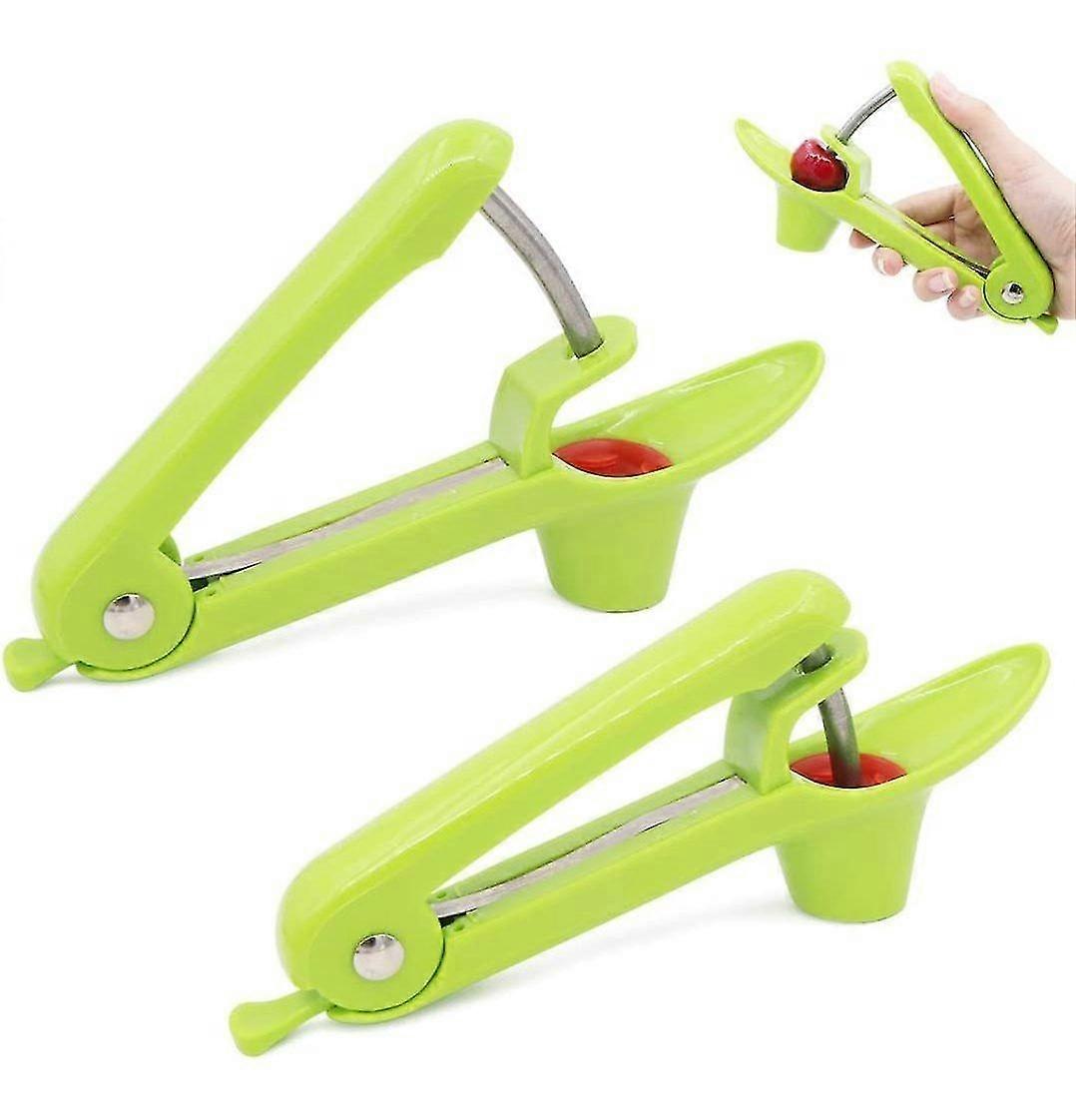 Küchengeräte Edelstahl Rote Datteln Kirschen Kirsche Corer Corer Grün (2pcs)