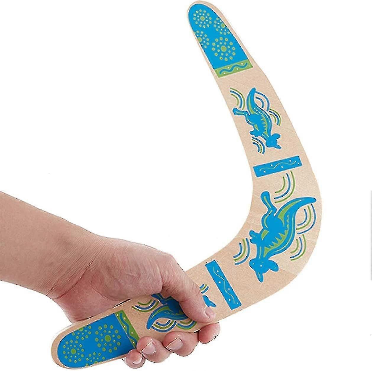 Inborntrait Handmade Erang, Australia Style Wooden Erang, V-shaped Returning Erang For Ages Above 10 Years Old Kids And Adult- Blue