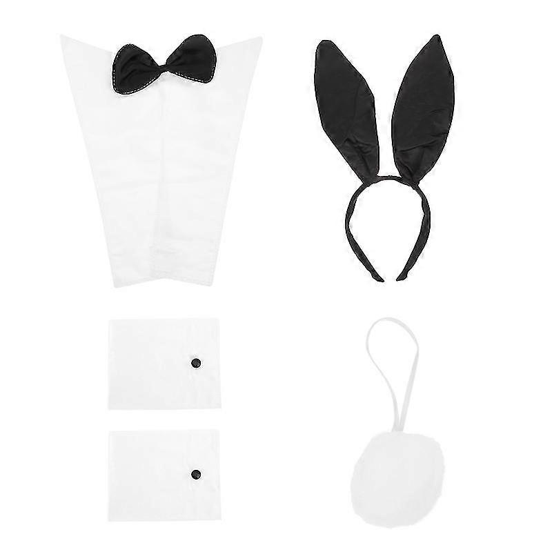 1 set rabbit costume accessories set rabbit ear headband tail collar sleeves