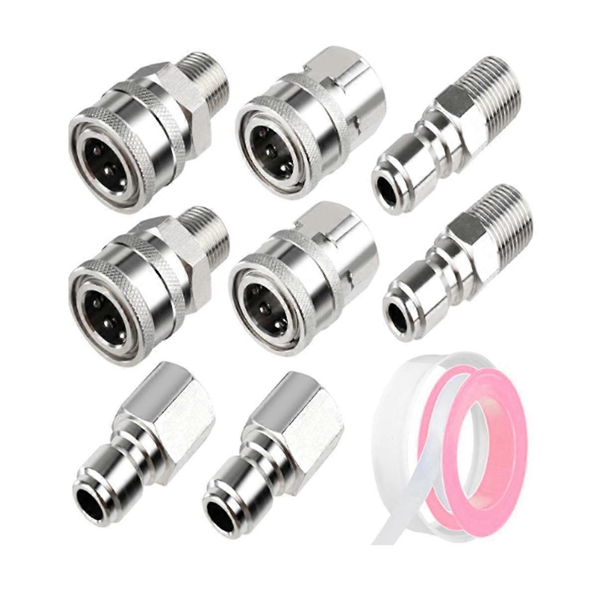 High Pressure Cleaning Machine Adapte for High Pressure Washer, Stainless Steel NPT 3/8 Inch Thread
