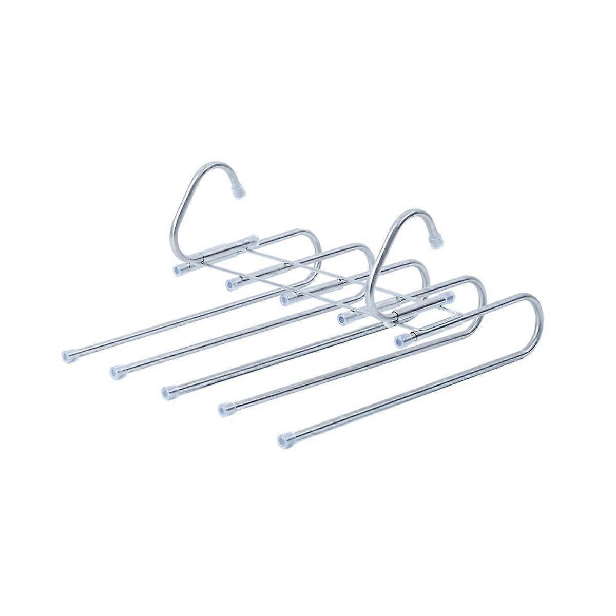 Multi-Functional 5 in 1 Pants Hanger for Clothes Rack Adjustable Closet Organizer Folding Trousers