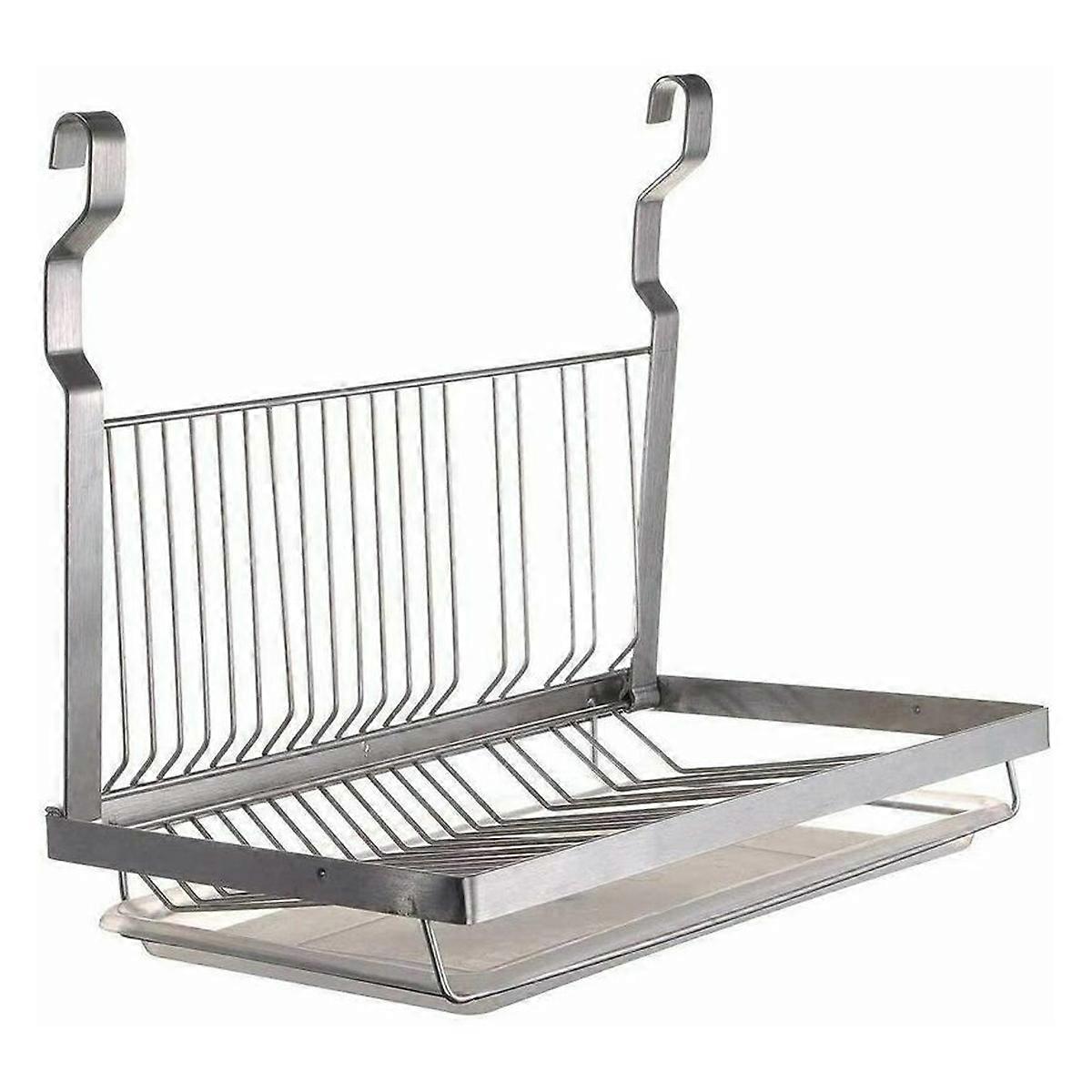 Escurreplatos de pared plegable de acero inoxidable B