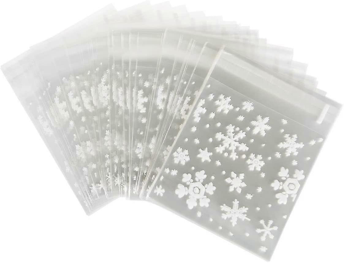 Pack de 100pcs Sachets Pouches White Snowflake Packaging Bag