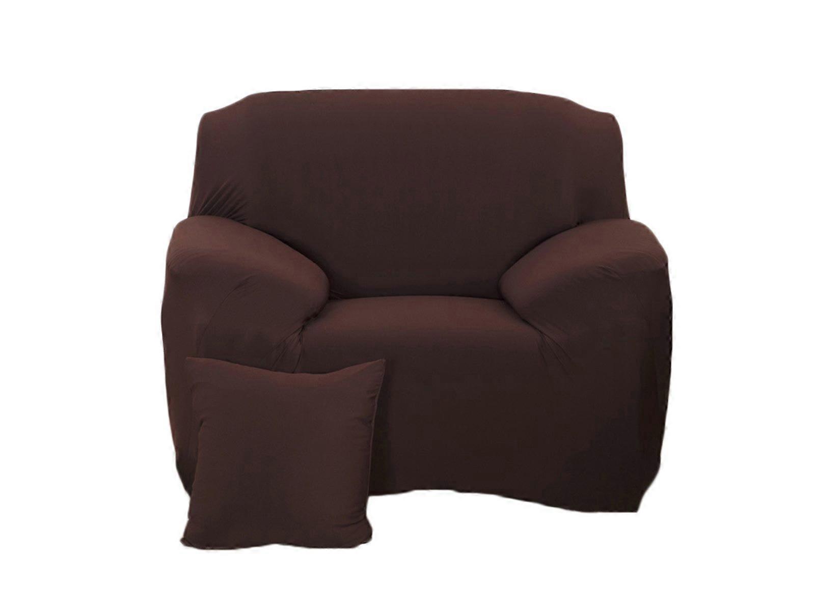 Sofa Cover Coffee Solid Colour Sofa Protector Stretch Couch Slipcover 1 Seat