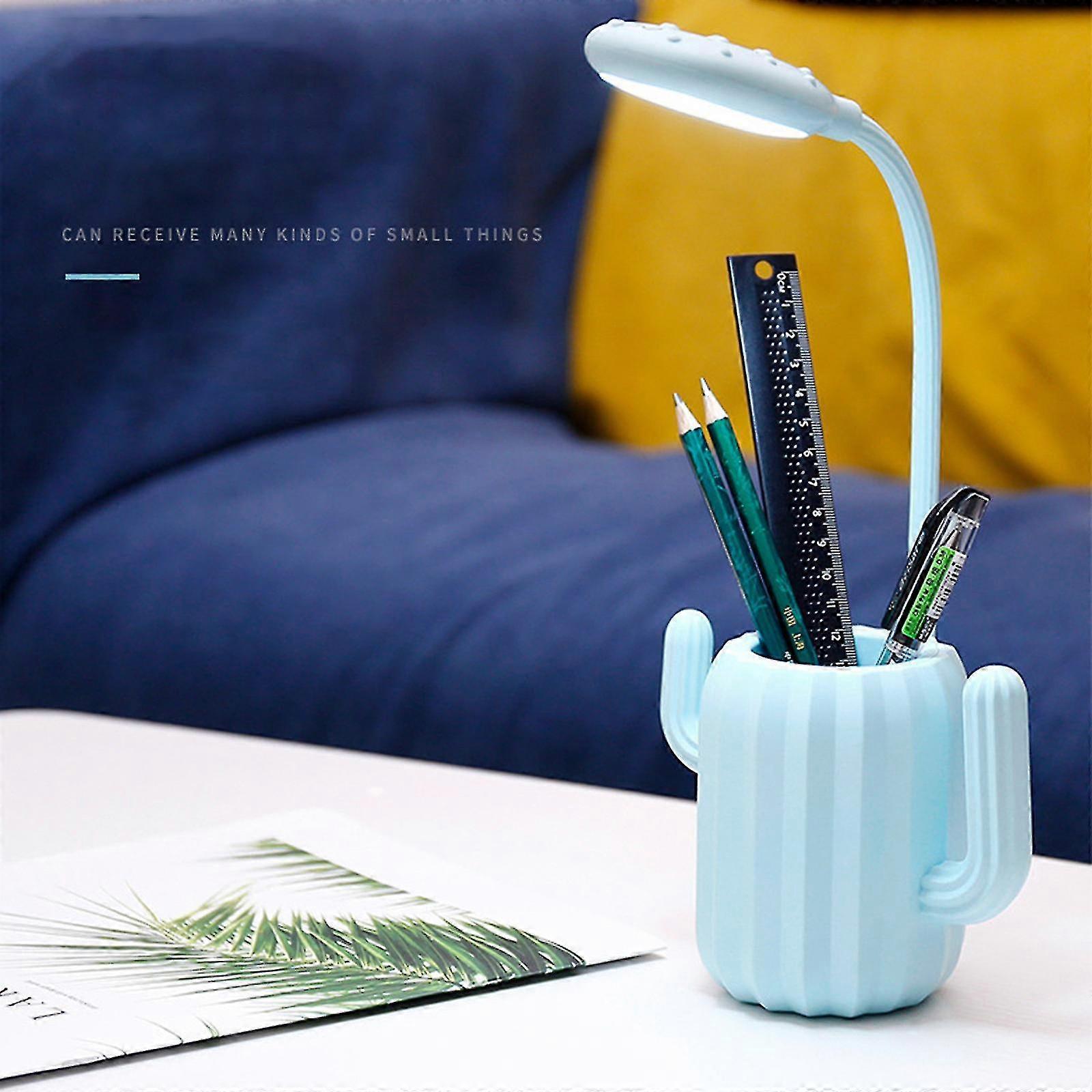 Desk Lamp Eye Protection Table Lamp Cactus Pen Holder Led Table Lamp Charging Student Bedside Dormitory Reading Natural Light Table Lamp Lamp