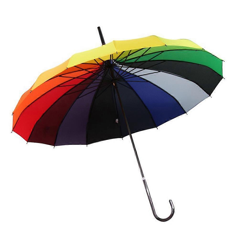 Long Handle Striped Pagoda-Umbrella Strong Windproof-Rain Colorful Umbrellas for Sun Rainy Day