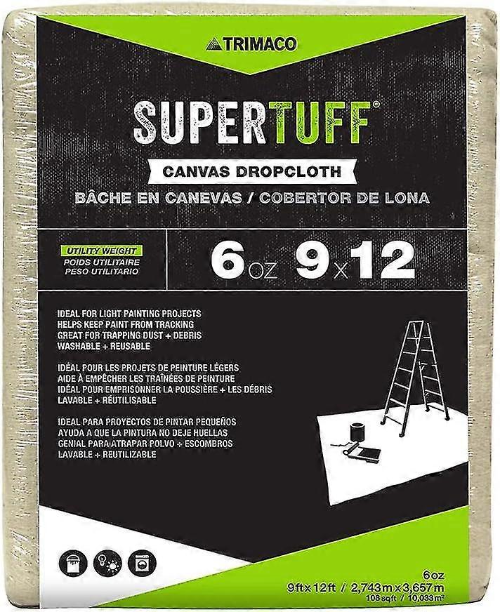 Tuff 6 oz Utility Utility W Drop Cloth, 9 piedi x 12 piedi
