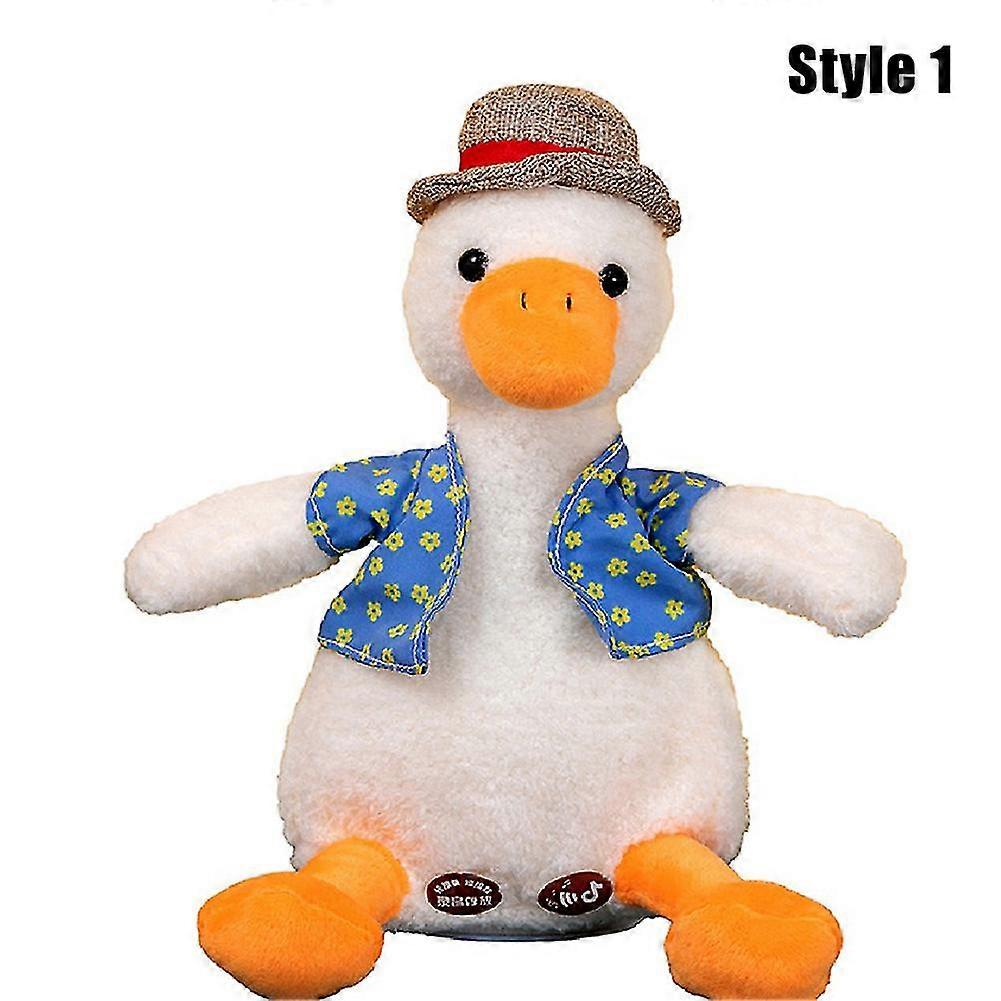 Electric Repeating Duck Singing Recording Nod Learn To Talk Educational Toys Electric Plush Doll for