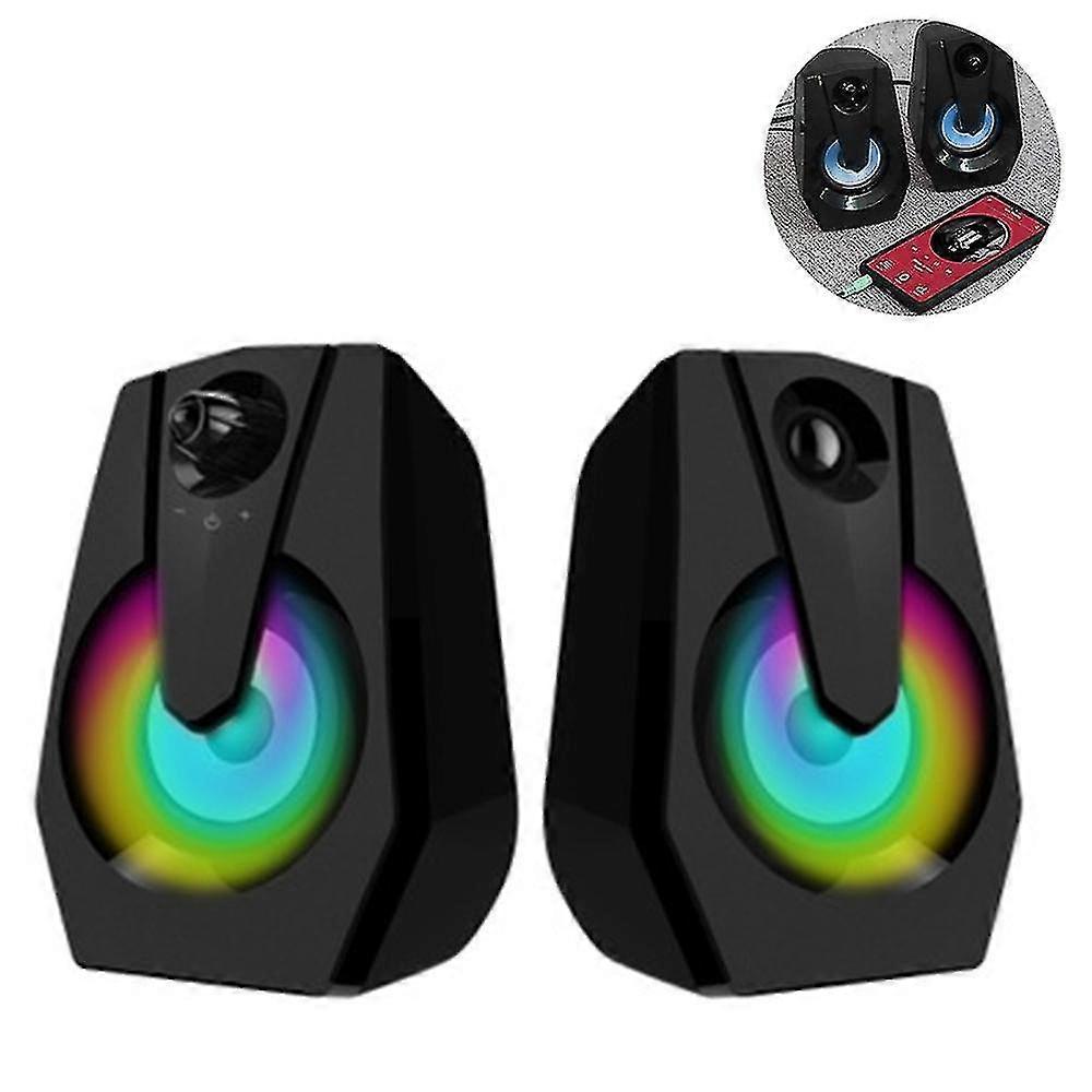 Computer speakers stereo 2.0 usb multimedia speaker with led/volume z65996