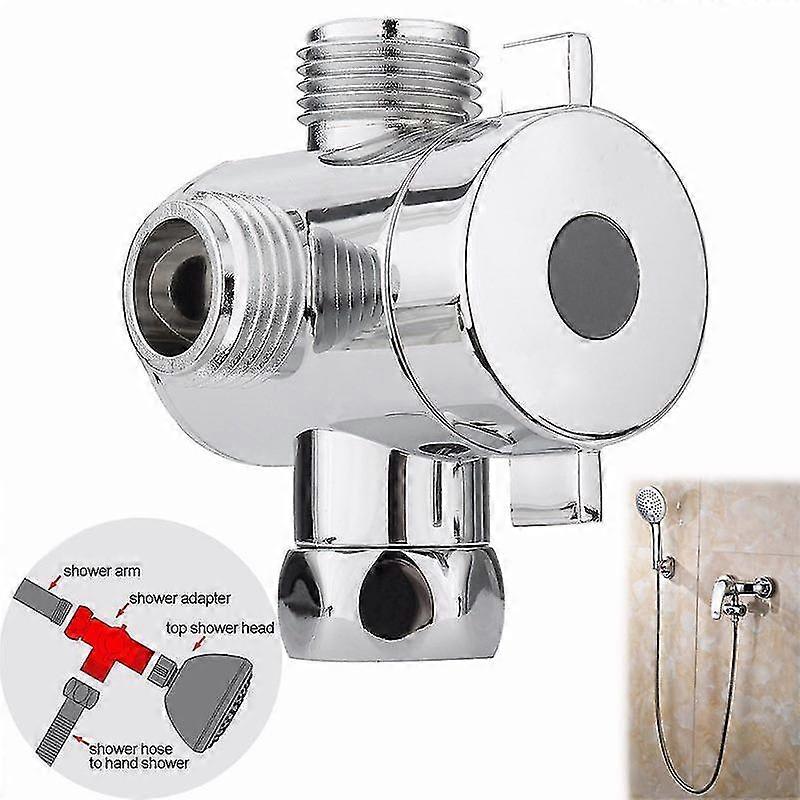 T-adapter Bath Adjustable Shower Head Arm Mounted Diverter Valve
