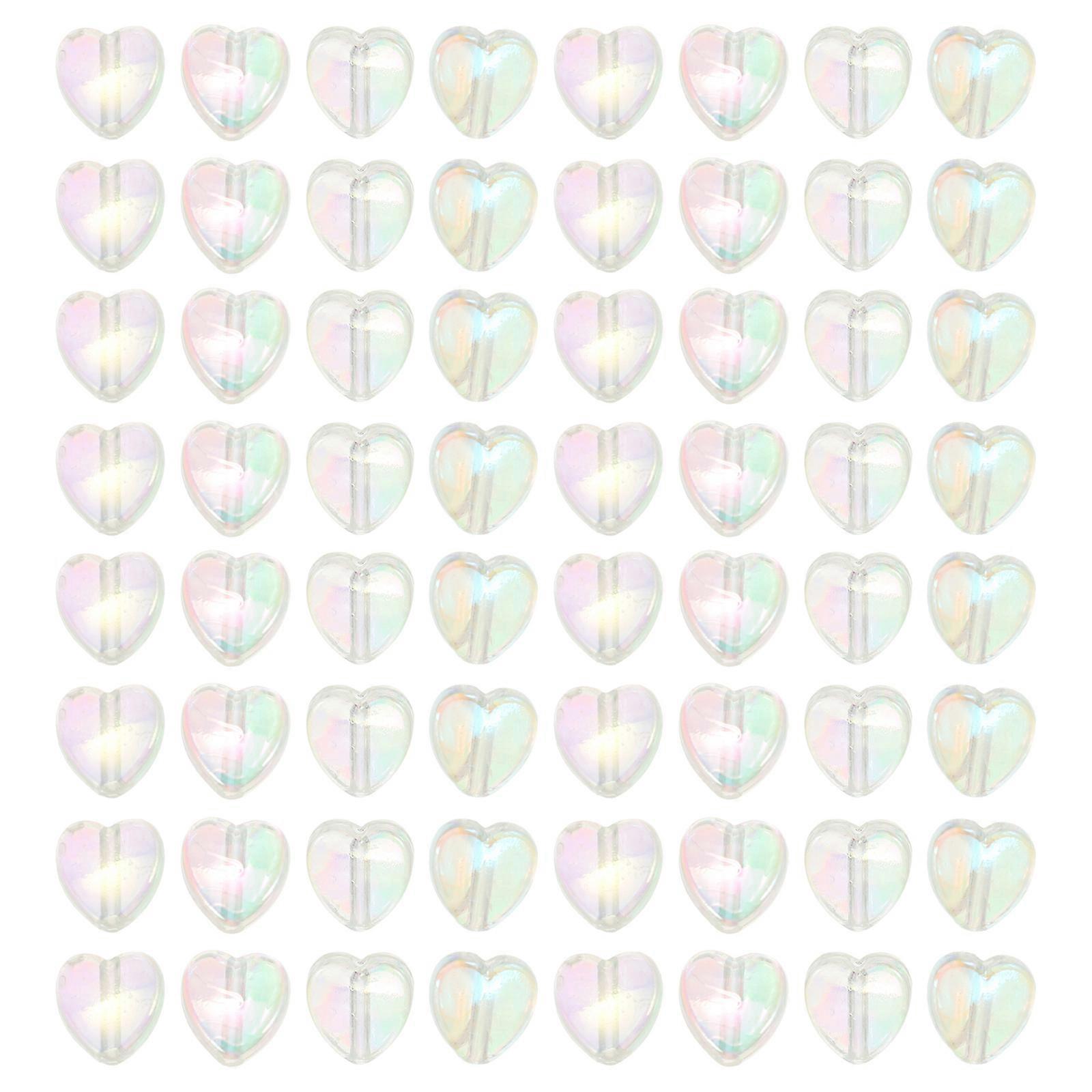 About 400pcs Acrylic Heart Shape Beads Jewelry Making DIY Craft Spacer Beads