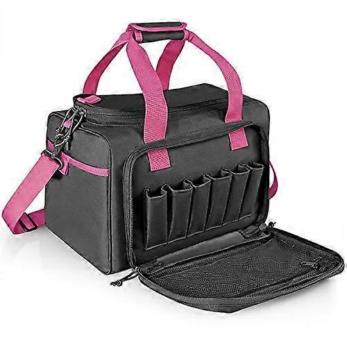 JWL Tactical Gun Range Bag for Handguns and Ammo Shooting Duffle Range Pistol Bag with Magazine Slots Multiple Compartments Black