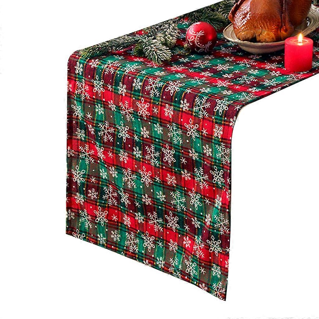 Snowflake Plaid Table Runner Christmas Table Runners Tablecloth Home Decor