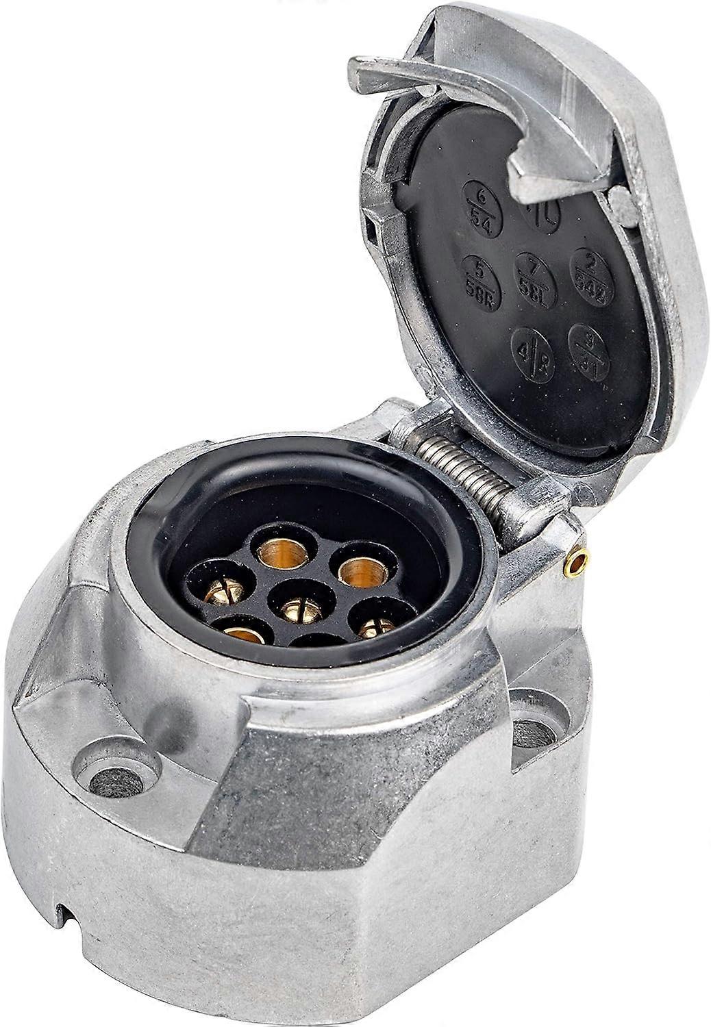 7-pin adapter for connecting trailers and caravans, screw connector, 7-pin power socket, 12 V, hitch socket for trucks, vehicles