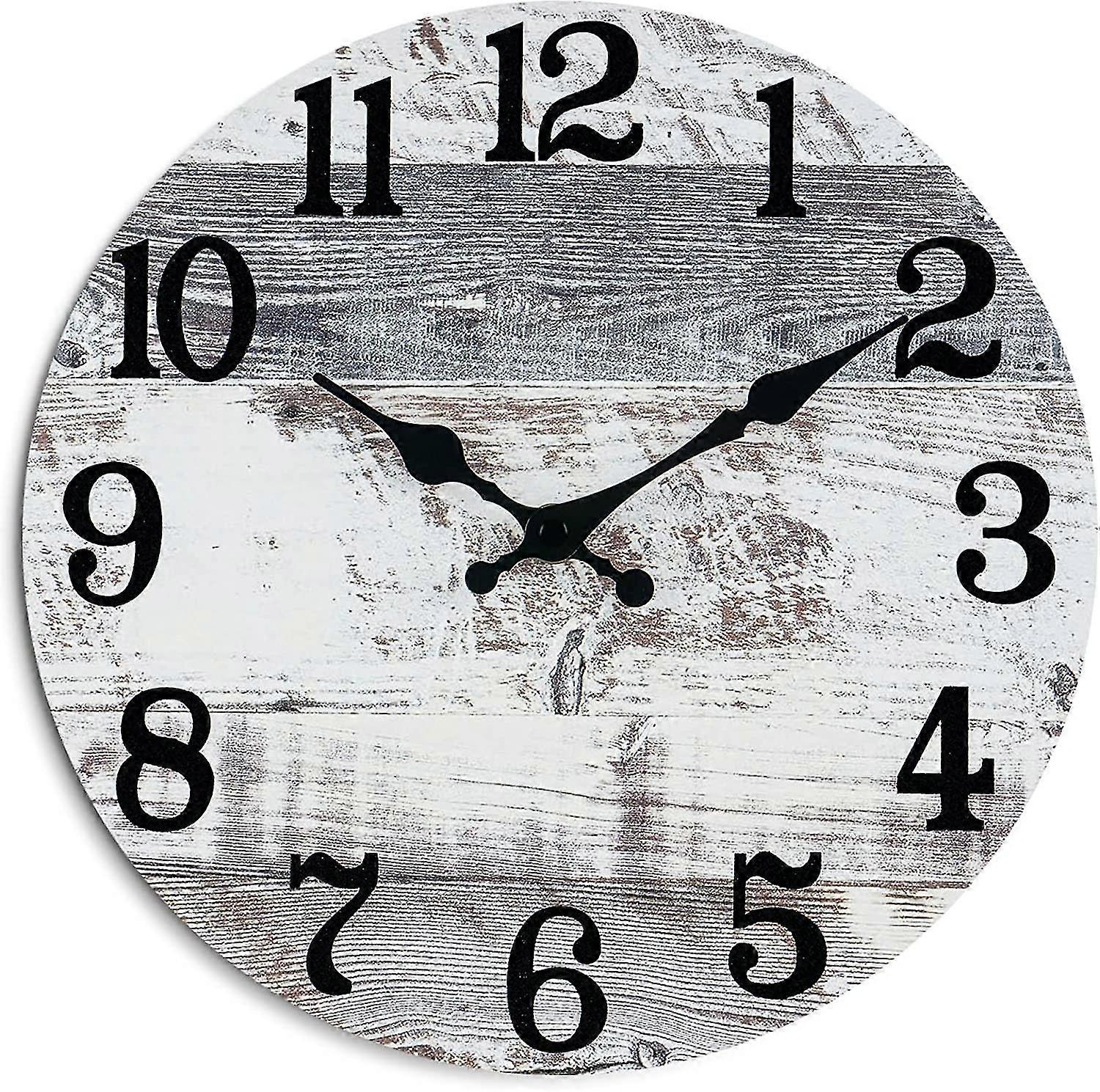 Wall Clock Beach Themed Blue Battery Operated Silent(10in Grey)