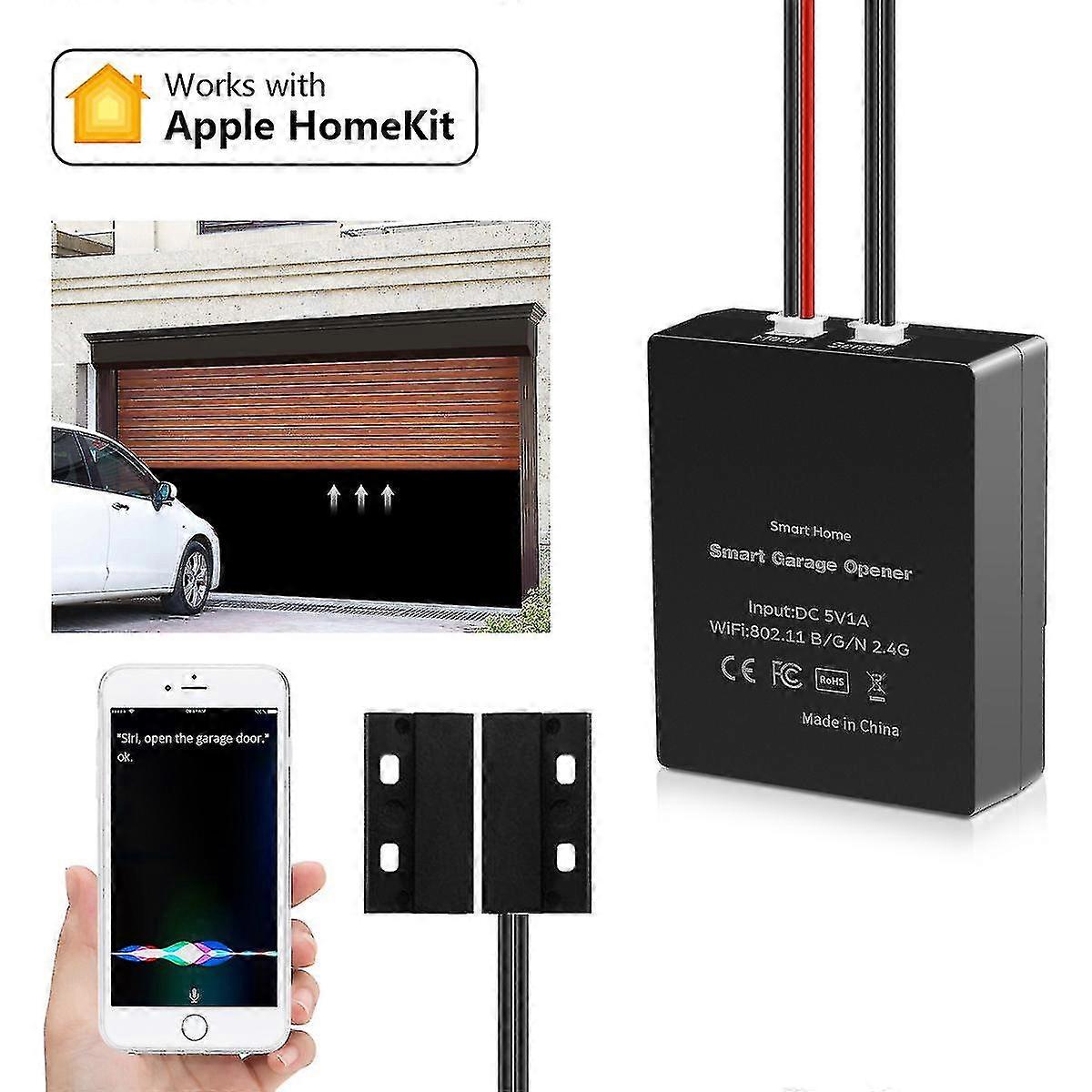 Homekit App Garage Door Sensor Opener Controller Tuya Smart Life Wifi Switch Siri Control Work With Apple Home Alexa Goolge Home