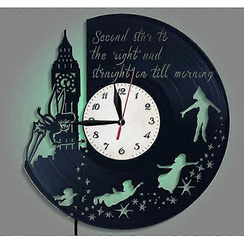 Record The Peter Pan Clock Vinyl Wall Clock Creative Wall Clock