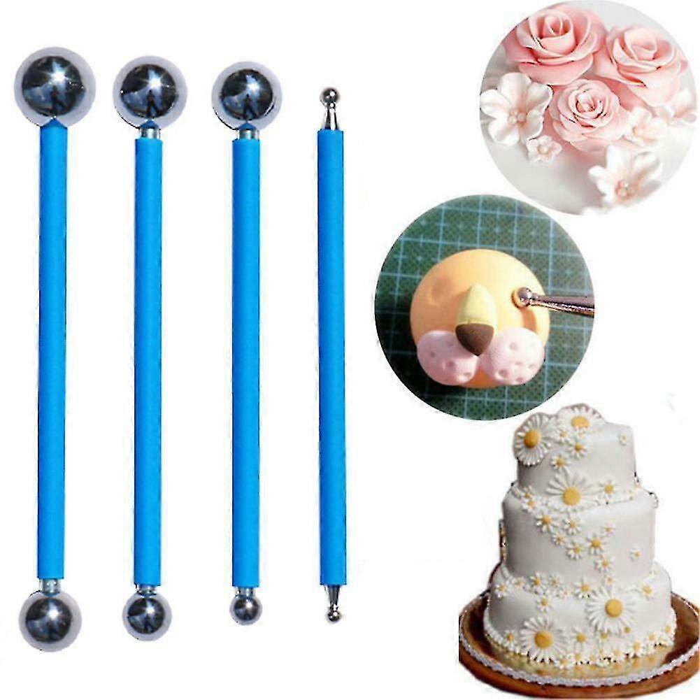 Fondant Cake Flower Decorating Clay Sugarcraft Ball Diy Modelling Tools H8o4(blue)(4pcs)