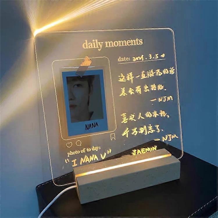 dry LED Message Board with Usb Holder USB Note Memo Board Reusable for school for home bedroom 20*20cm