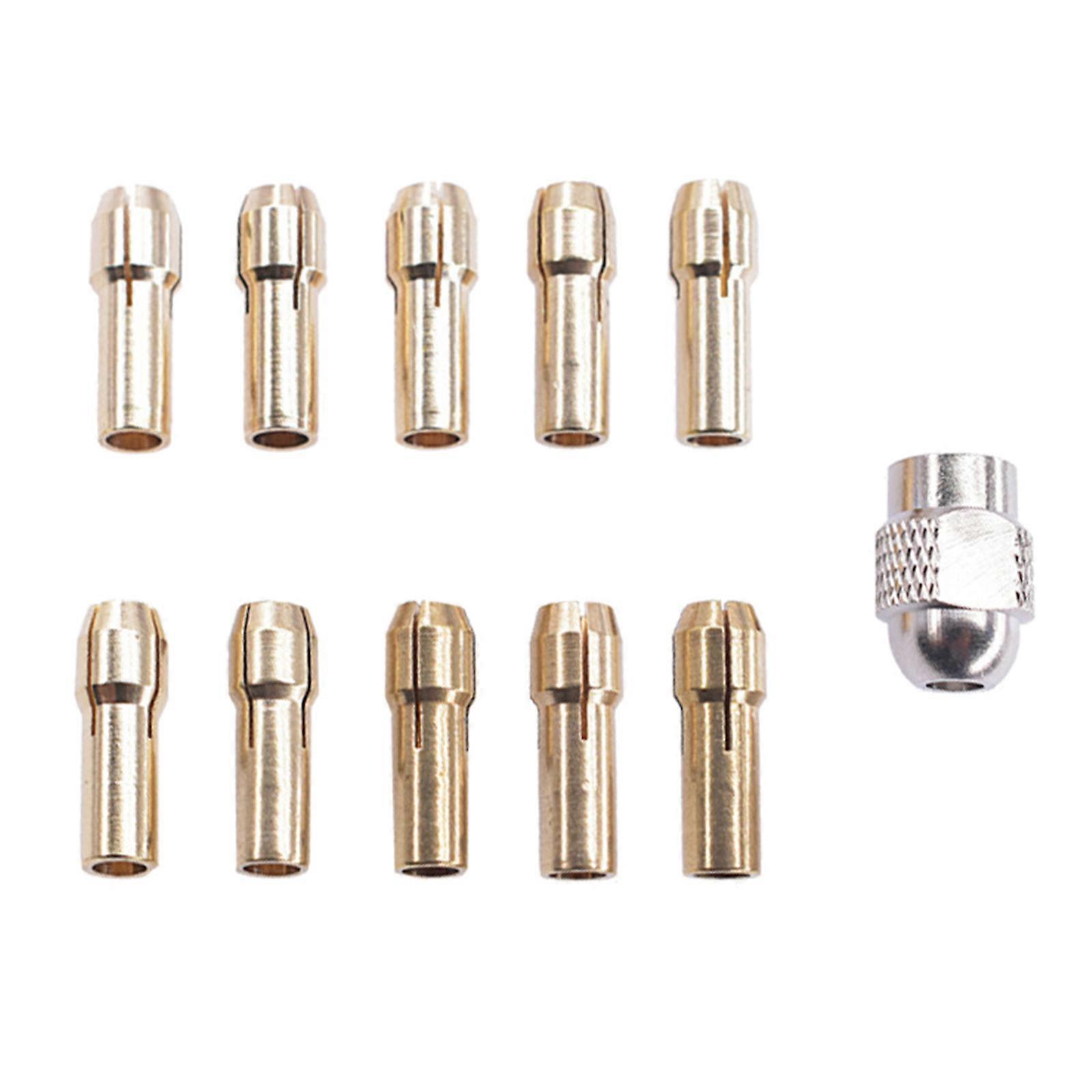 11PCS Mini Drill Copper Collet Chucks forDremel Rotary Tool Engraving Machine