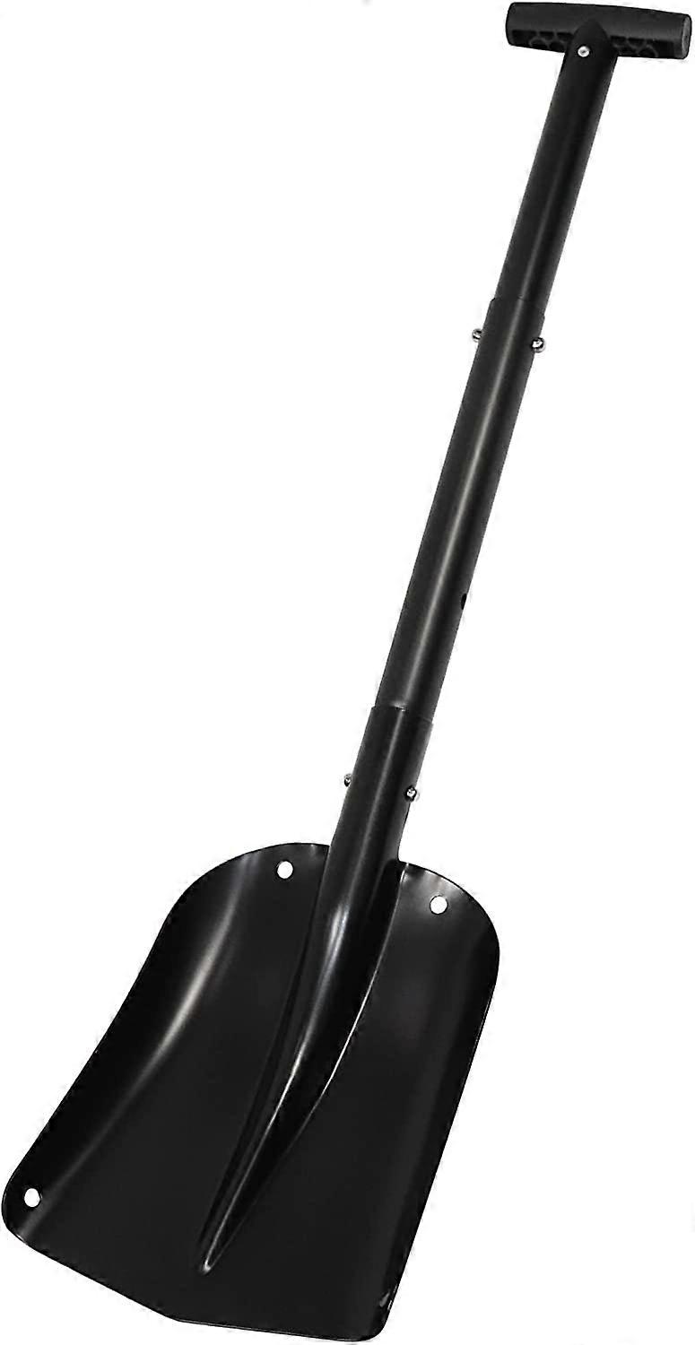 Aluminiumslegering foldbar teleskopisk sneskovl (sort)