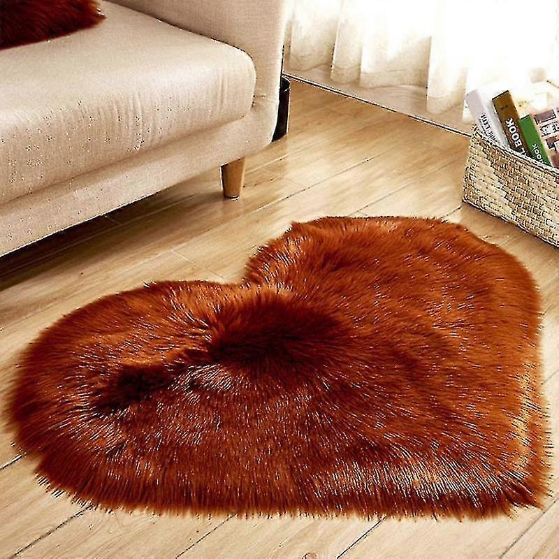 Heart-shaped Fluffy Non-slip Plush Carpet Household Carpet Bedroom Floor Mat