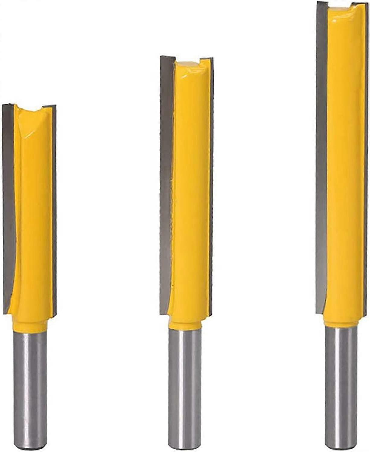 Petansy 8mm Shank Straight Jaw Set 3 Piece Carbide Wood Router Bit Woodworking Tools Extra Long Straight Router Bits 8*1/2*50, 8*1/2*63, 8*1/2*76