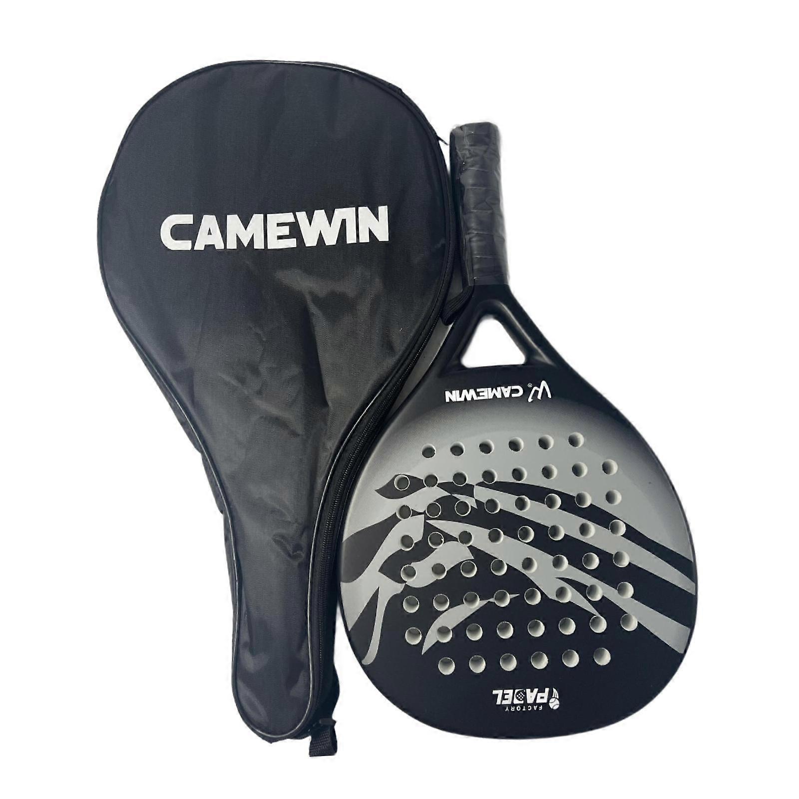 Beach Tennis Paddle Racket Let at bruge med opbevaringspose til udendørs baghave Sort Hvid