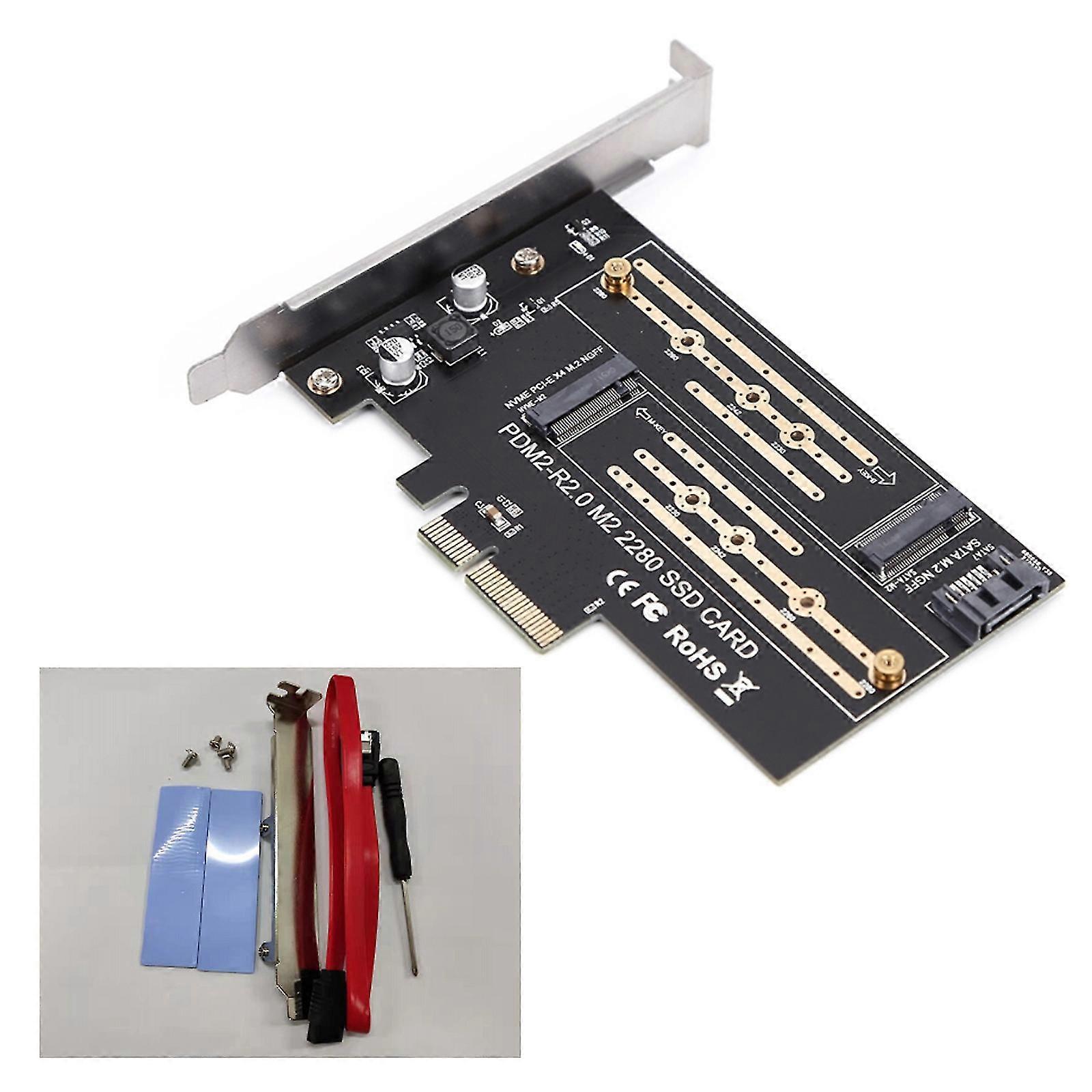 Dual For M.2 Pcie Adapter For Sata Pcie For M.2 Ssd Nvme For M For Key And Sata