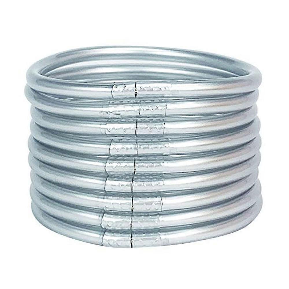 2023 PVC silicone tube gold foil bracelet Jelly bangles bracelet cross-border 9 sets of gold