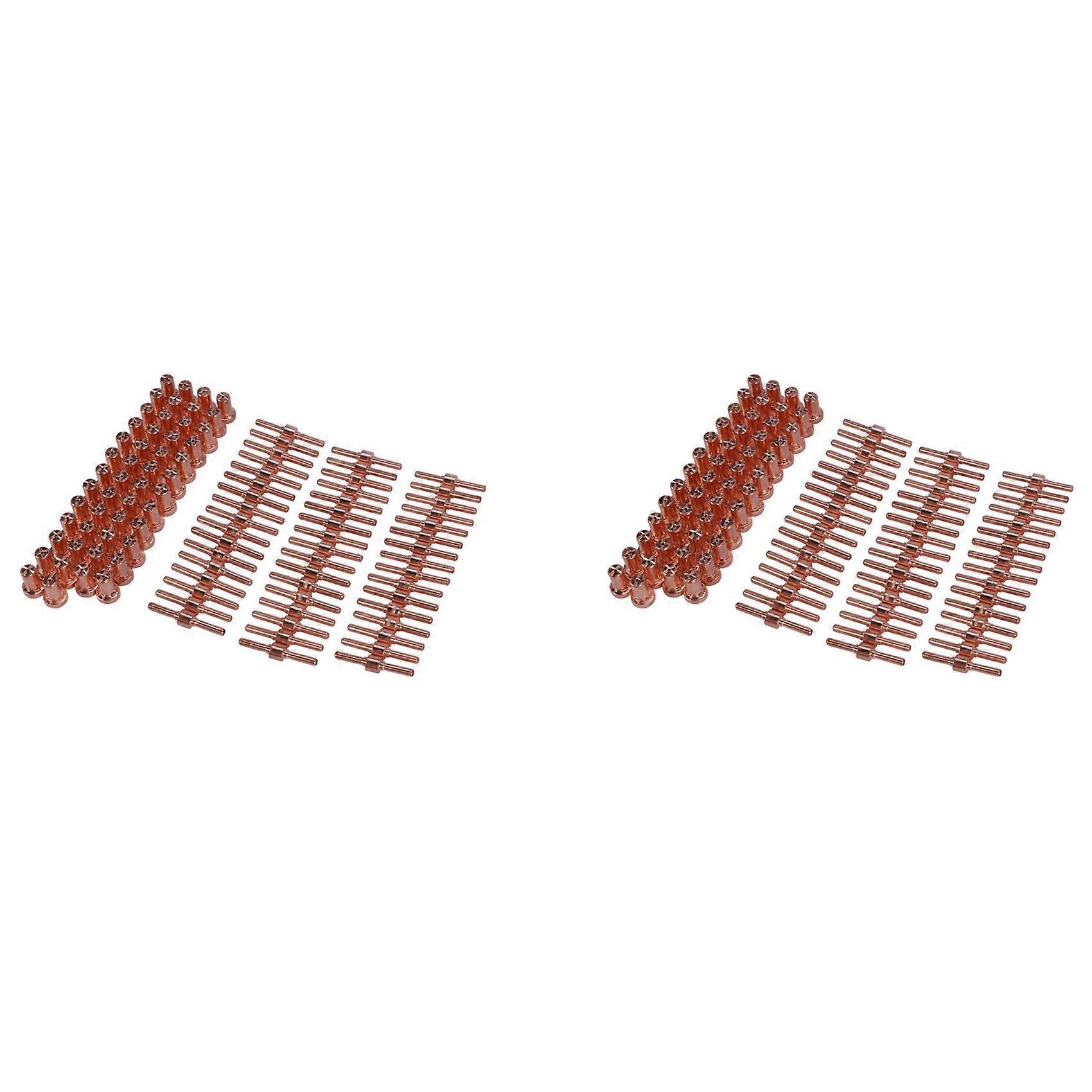 100Pcs Copper Extended Long Plasma Cutter Tip Electrodes Nozzles Kit