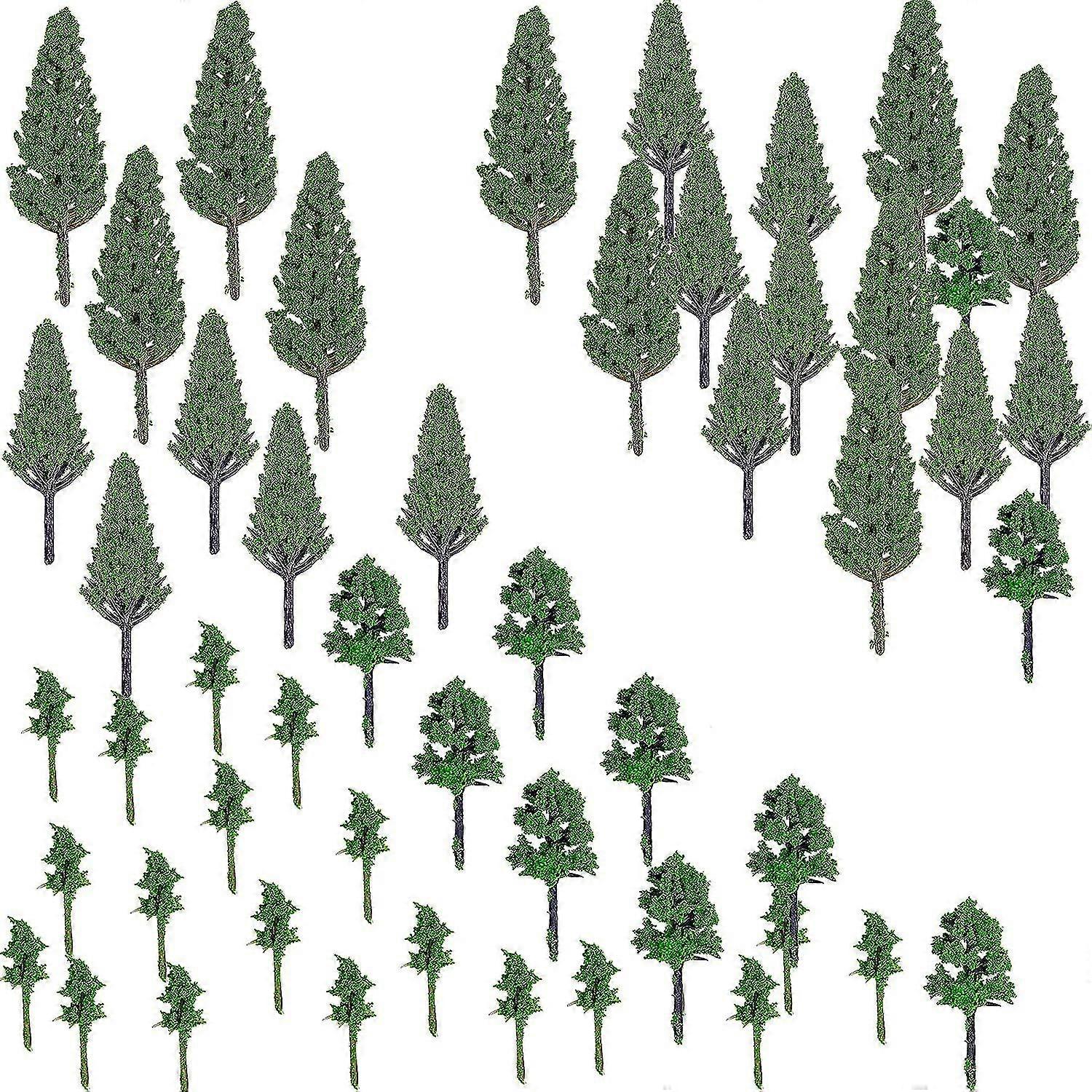 50 Pieces Mixed Model Trees Railroad Scenery Diorama Tree Model Railway Trees Miniature Architectural Landscape Model Trees For Diy Model Train Scener