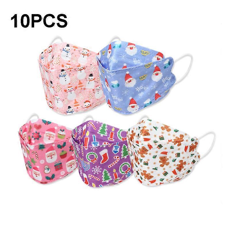 MIMIGO (10 Pcs)Christmas masks for childrenKids Face Mask, Childrens Face Mask, Cartoon Masks for Children, Daily Protection Mask with Filter Layer an