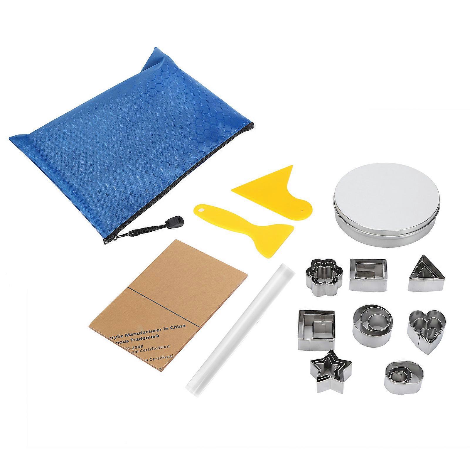 28Pcs Clay Cutting Mold rustfritt stål hul geometrisk form Die Pottery Scraper Tool Kit