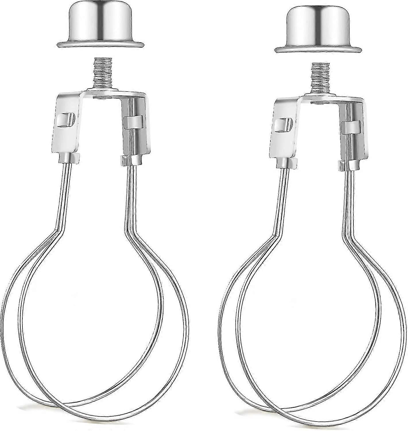 2 Pack Lamp Shade Harp Holder Adapter Kit (silver)