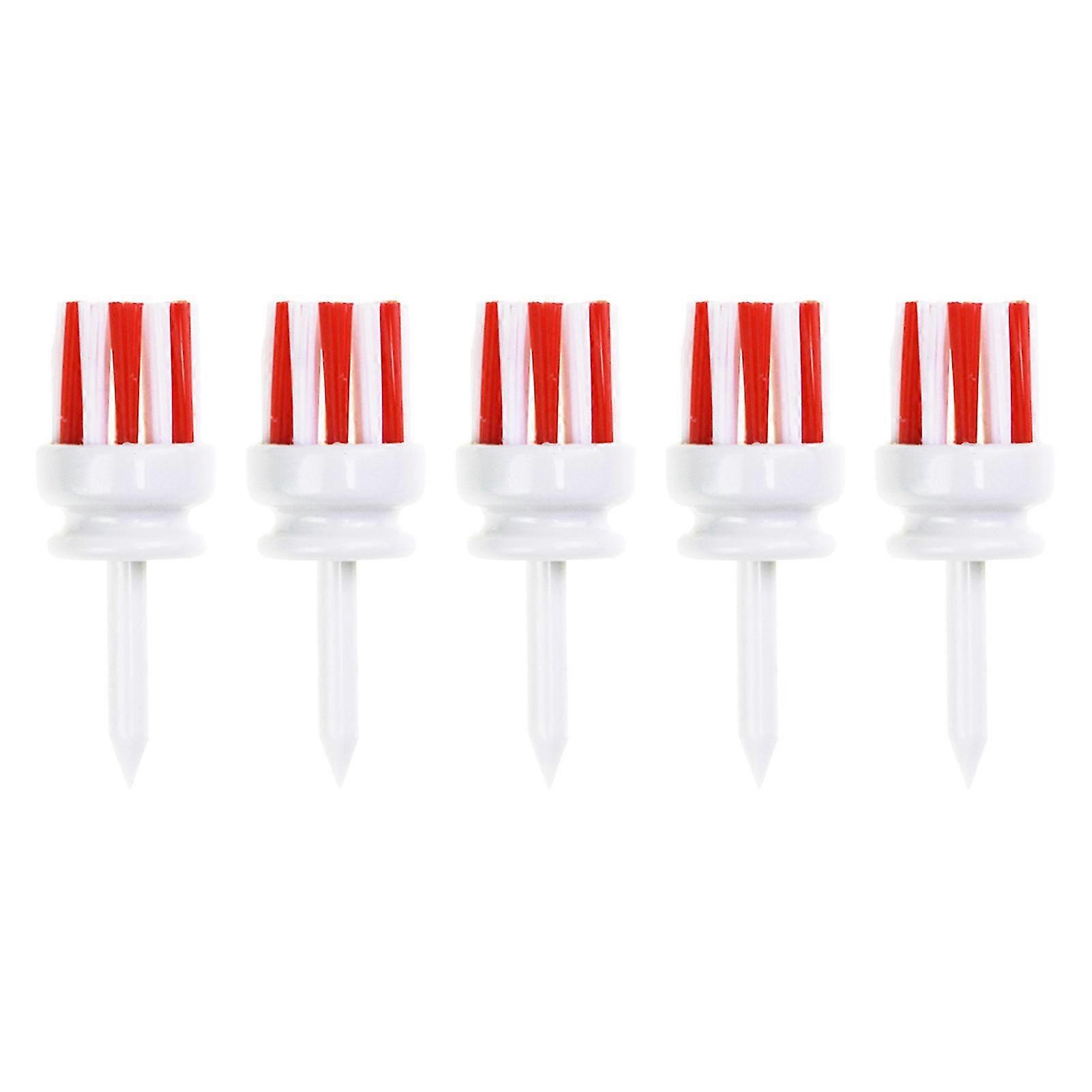 5pcs Golf Tees Low Resistance Stab Effortlessly Accessory Bristle Head Driving Range Golf Practice Tee Kit For TrainingRed