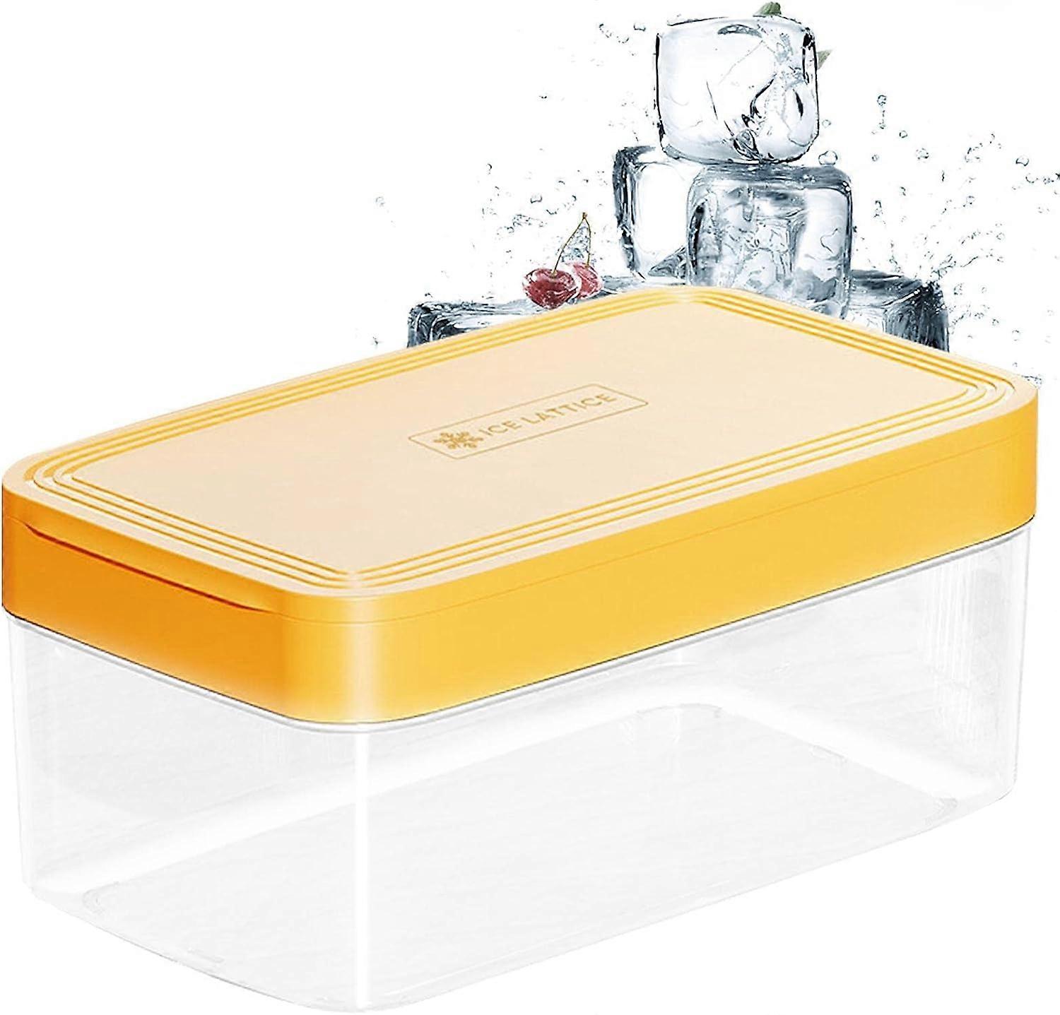 Ice Cube Trays for Freezer, 32-Grid Ice Cube Tray with Lid & Bin, Ice Cube Trays for Freezer Mini Ice Cube Trays Easy-Release Silicone Bottom, Stackab