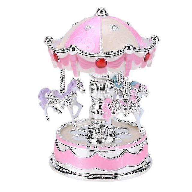 Music Emit Horse Gift Crown Clockwork Carousel Home Decor
