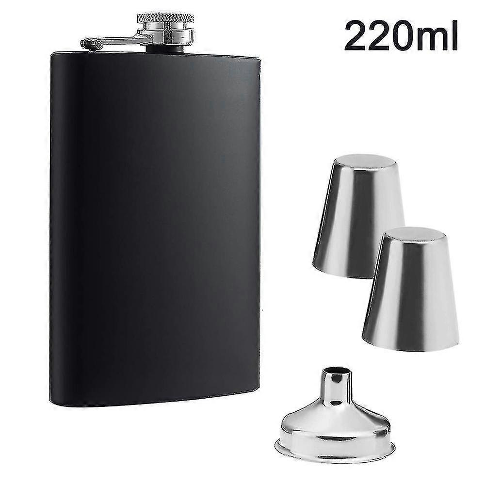 8 Oz Hip Stainless Flask, With 2 Schnapps Cups And A Filling Funnel