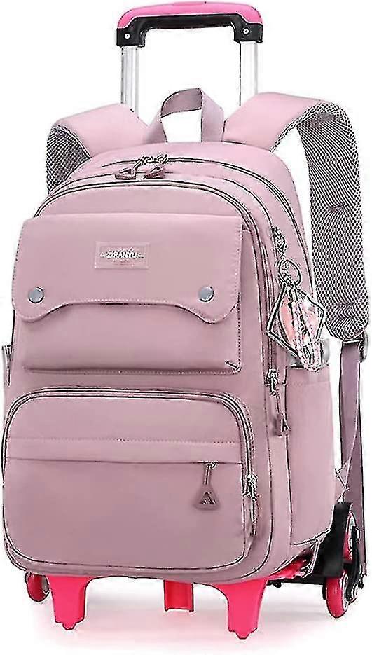 الصلبة اللون الفتيات المتداول حقيبة الظهر مع عجلات حقيبة مدرسية المدرسة الابتدائية عربة داي باك حقيبة السفر في الهواء الطلق