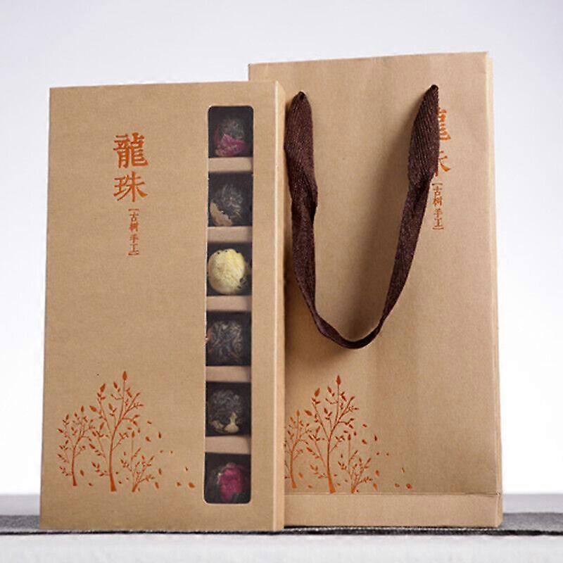 雲南プーアル茶ローズジャスミン茶ドラゴンパール牡丹フラワーボール6フレーバー18個入り