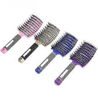 7 Colori Districare Pettini Donne Setola Nylon Spazzola Capelli Capelli Cuoio Capelluto Massaggio, Bianco