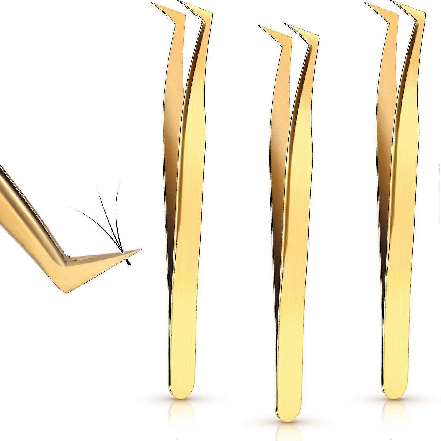 3 Pieces Volume Rs Eyelash Extens Rs Curved Tip Lash Rs Less Steel Rs For Individual And 3d 6d Volume