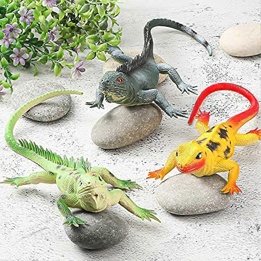 13.5 Inch Lizard Toy with Sound Colorful Plastic Fake Big