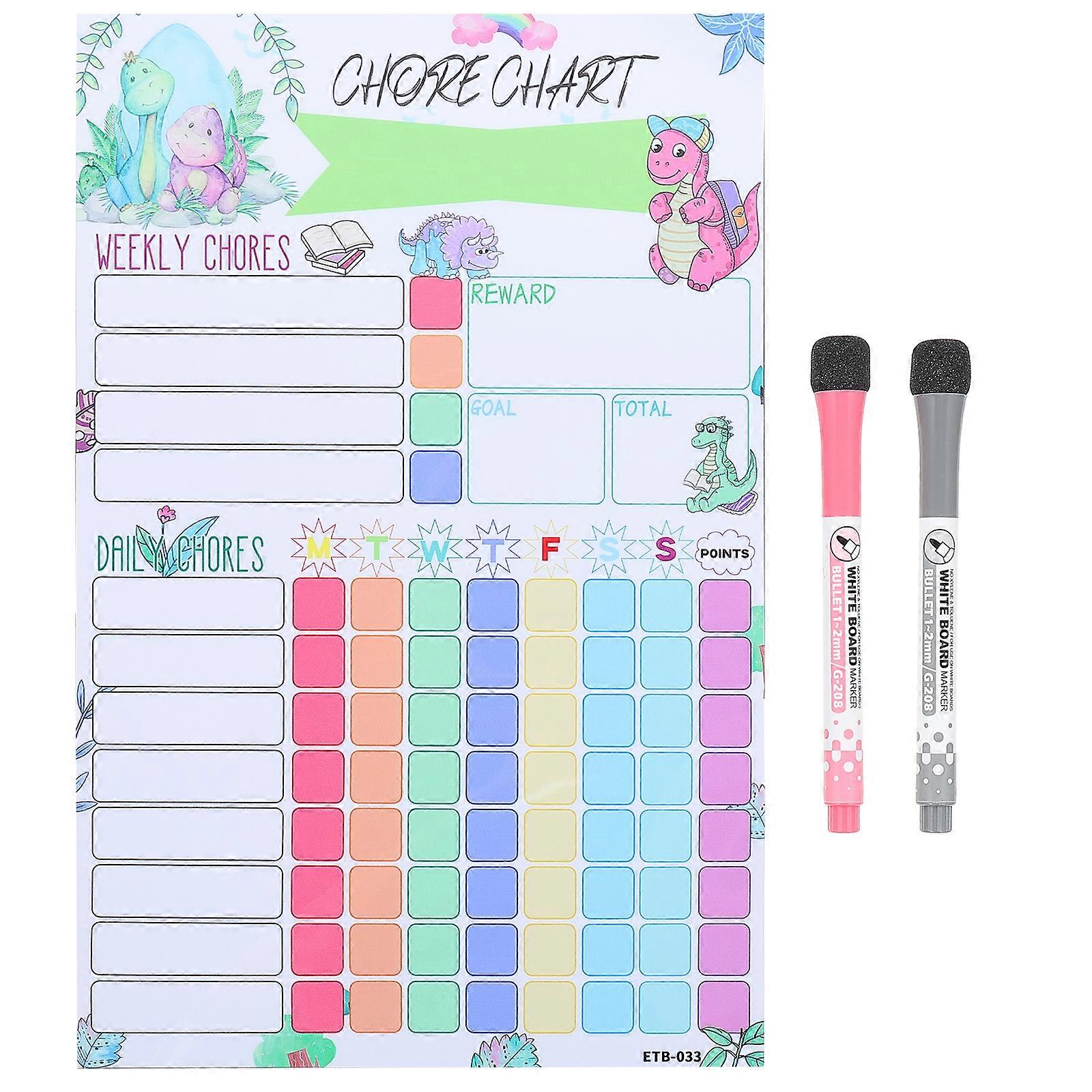 1 Set of Magnetic Kids Chart Household Chore Chart Reusable Behavior Chart Kids Accessory