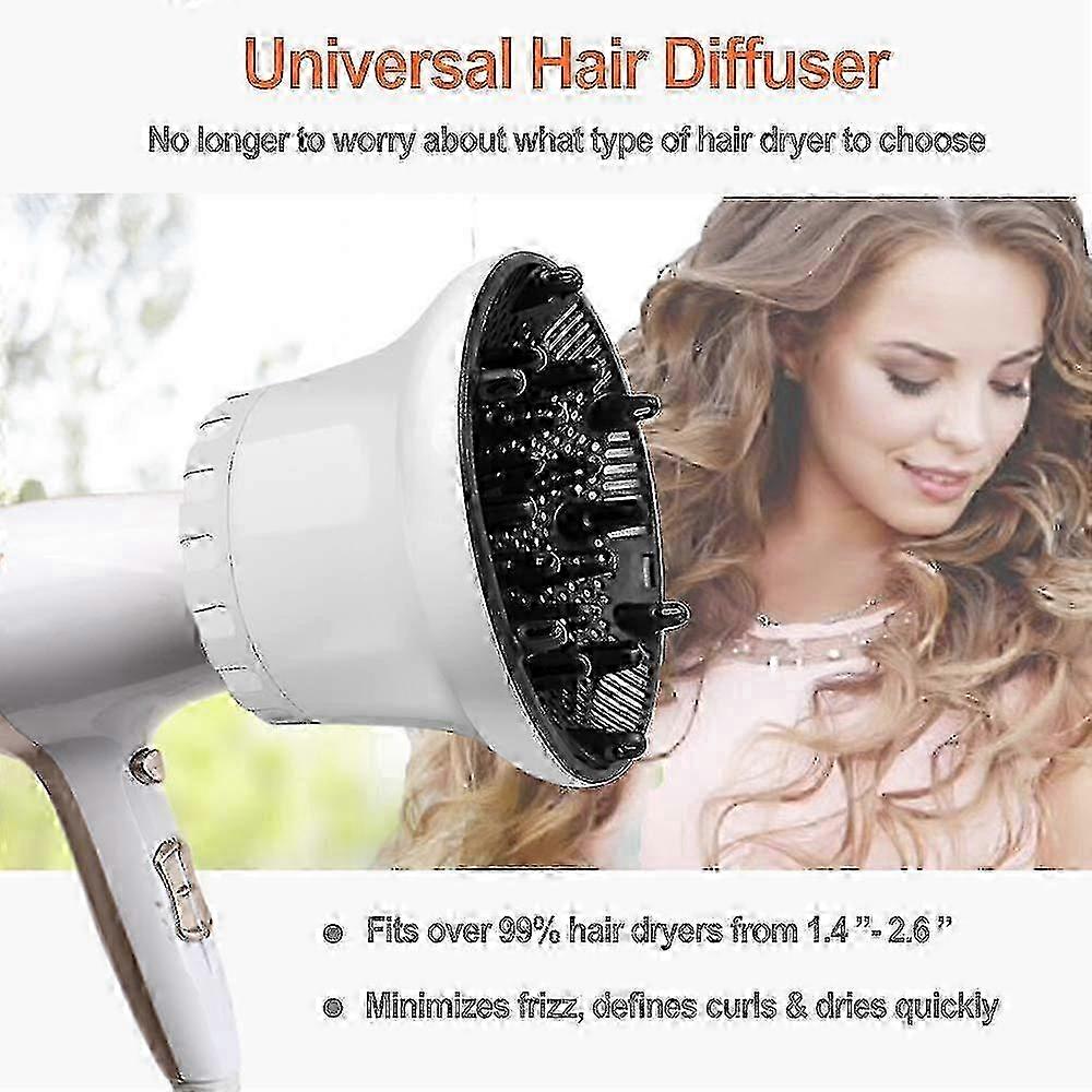 Universal hair diffuser, hair dryer diffuser attachment for curly and naturally wavy hairWhite