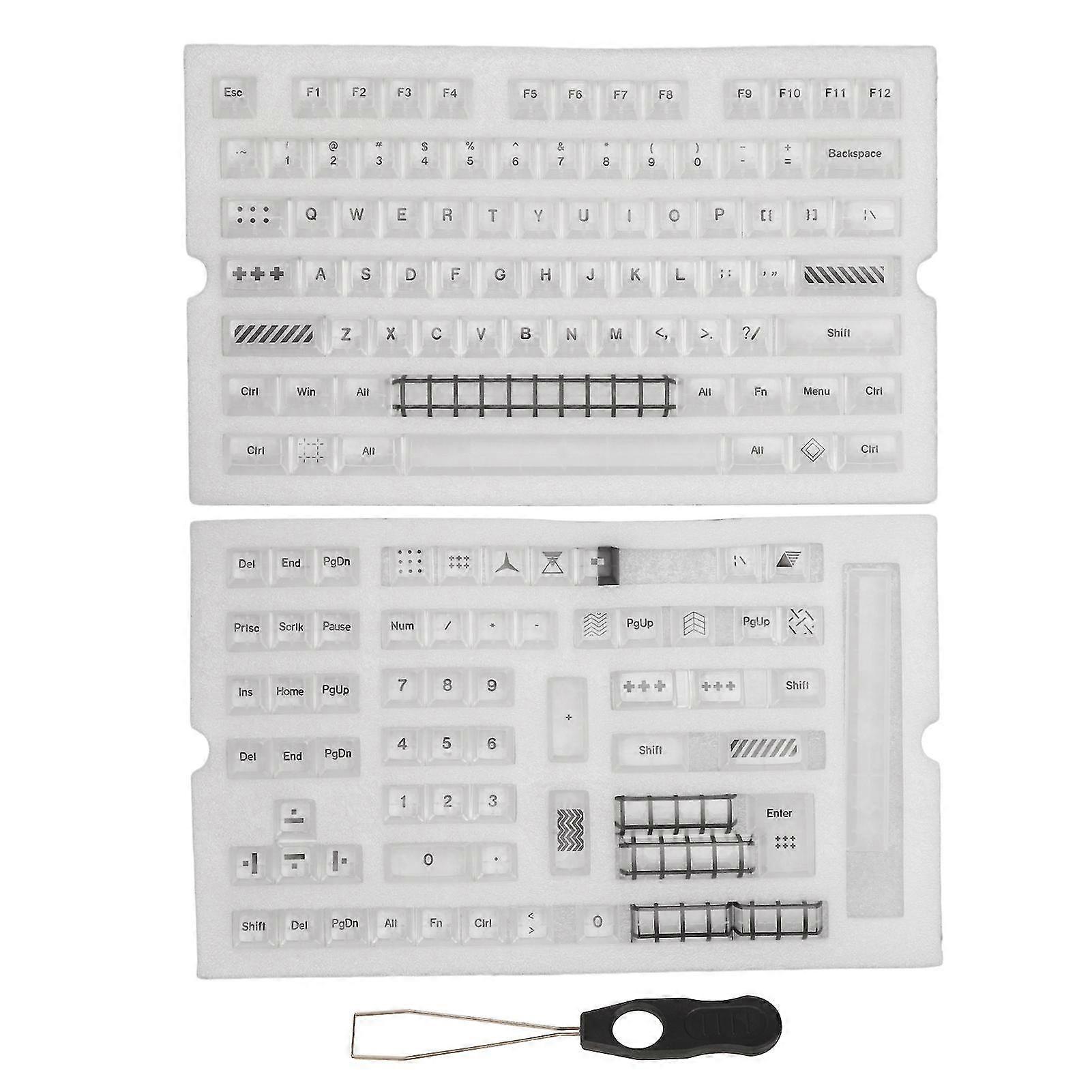 Universal Clear Keycaps for Mechanical Keyboard - 145 Cherry Height Keys with Key Puller