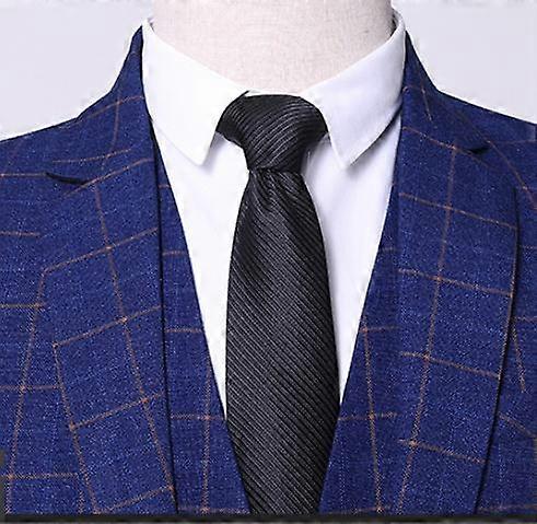 Herren 3 Stück Karo Anzug Blazer Westen Hose
