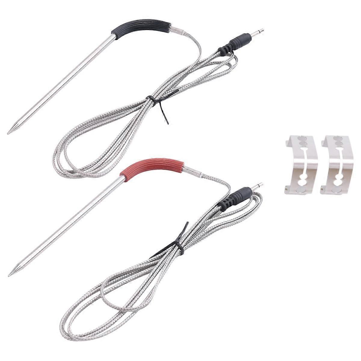 2-Pack Repalcement Meat Probe for Grill and Smoker,Temperature Probe with Probe Clip Accessories