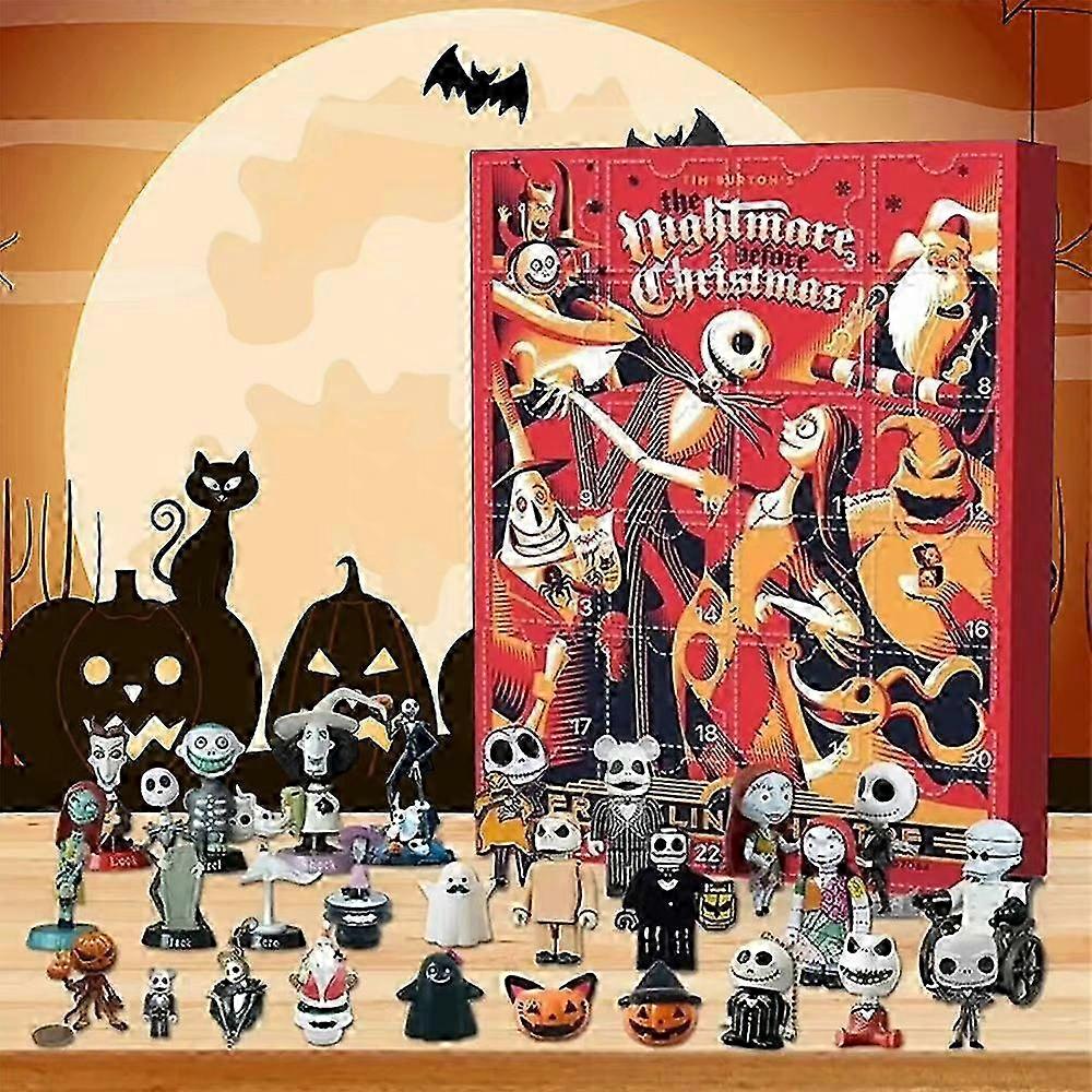 ハロウィーンアドベントカウントダウンカレンダーブラインドボックスナイトメアービフォアクリスマステーマ24ホラーフィギュア人形収集可能なモデルおもちゃギフト